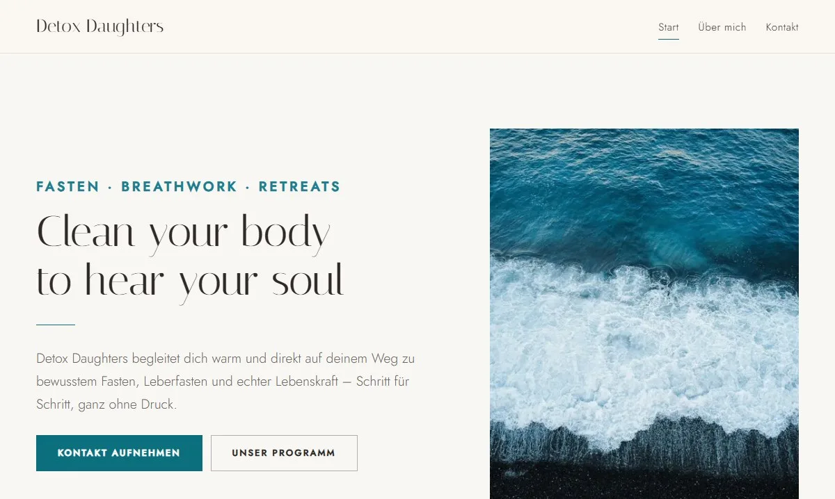 Website-Beispiel im Stil Ruhig und minimal