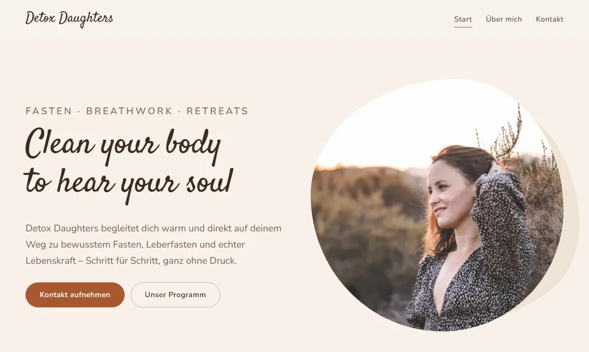 Website-Beispiel im Stil Warm und natürlich