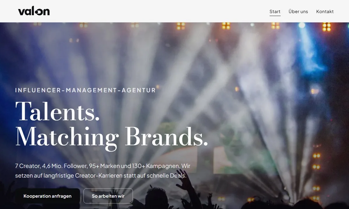 Website-Beispiel im Stil Klar und modern